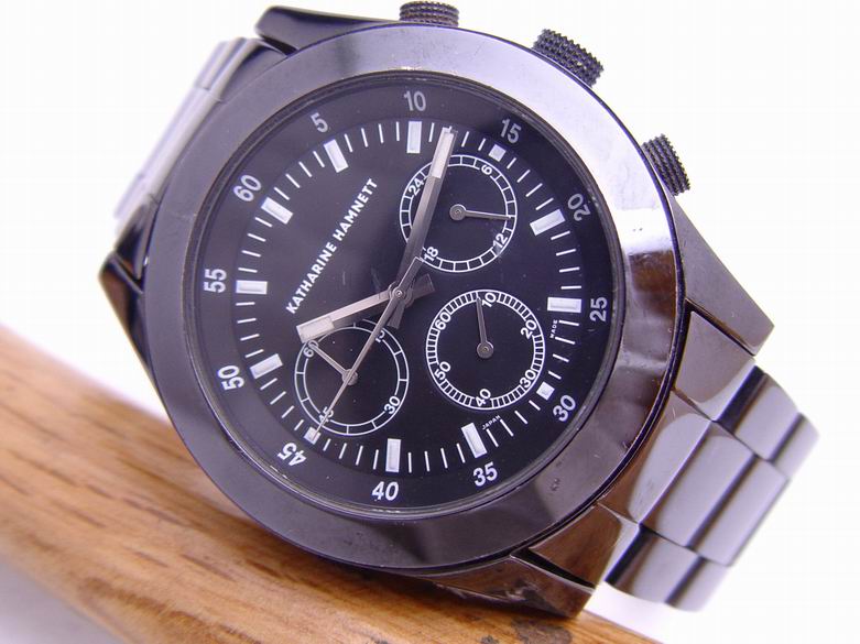 (070115-02) Katherine Hamnett Fashion Chronograph Black Steel Bi