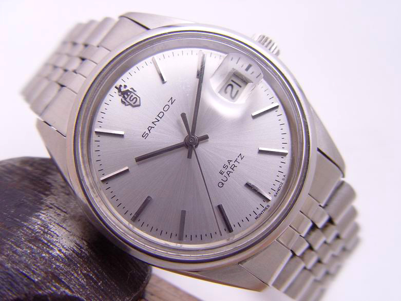 (070308-05)Sandoz ESA Quartz Preety Shiny Silver Dial Gent's Wat