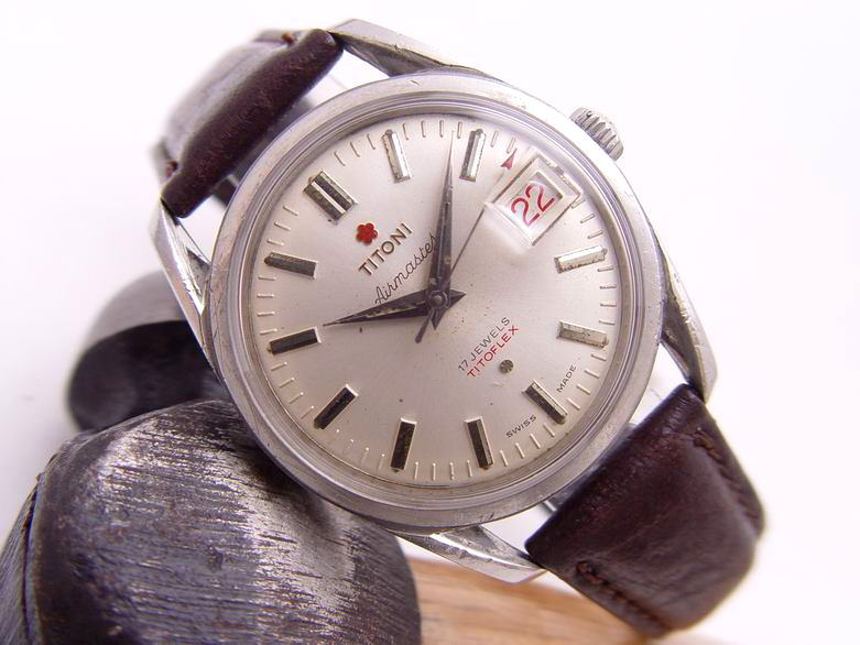 (071104-09) Titoni Airmaster TITOFLEX (Text in Red) 305-345 Vintage