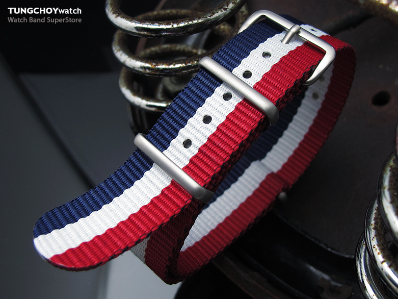 MiLTAT 21mm G10 military watch strap ballistic nylon armband, Brushed - French Edition