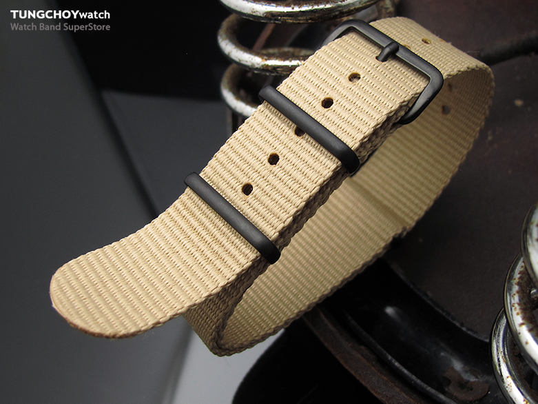 MiLTAT 20mm G10 military watch strap ballistic nylon armband, PVD Sand - Sand