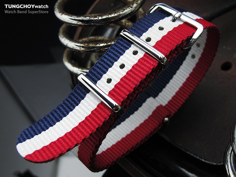 MiLTAT 21mm G10 military watch strap ballistic nylon armband, Polished - French Edition