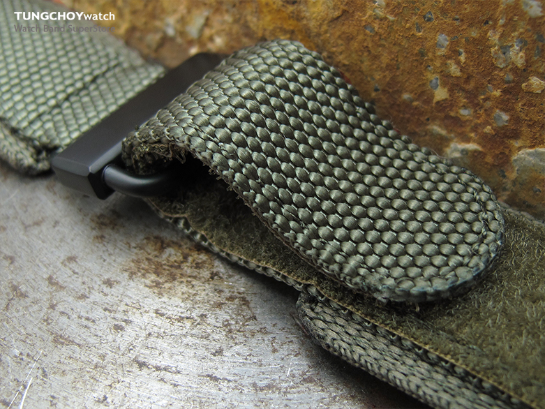 22mm MiLTAT Honeycomb Military Green Nylon Velcro Fastener Watch