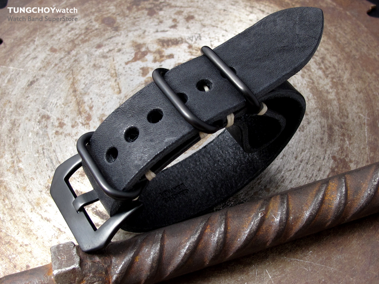 20mm, 22mm MiLTAT G10 Grezzo Zulu watch strap Black BK