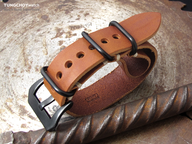 20mm, 22mm MiLTAT G10 Grezzo Zulu watch strap Mahogany BK