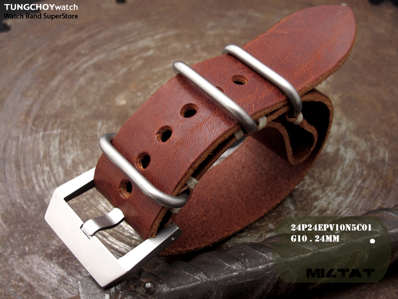 24mm MiLTAT G10 Grezzo Zulu watch strap Mahogany BL, ver.2