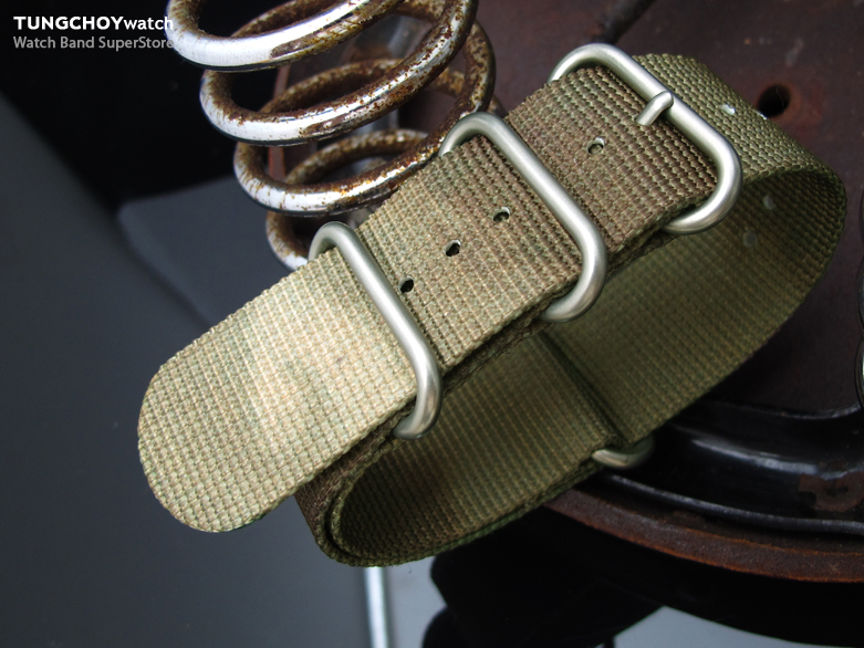 MiLTAT 26mm Zulu military watch strap ballistic nylon armband, Brushed - Camouflage