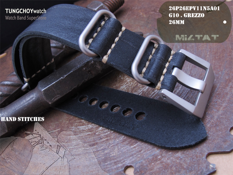 26mm MiLTAT G10 Grezzo Zulu watch strap Black BL