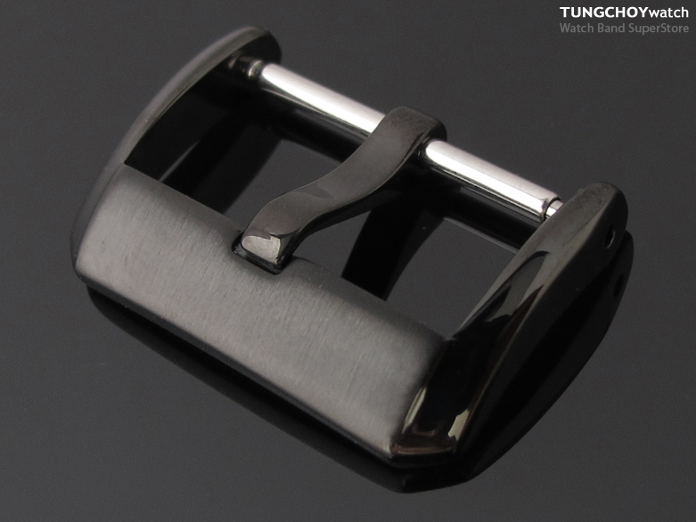 22mm Top Quality Stainless Steel 316L Spring Bar type Buckle, PVD Black finish