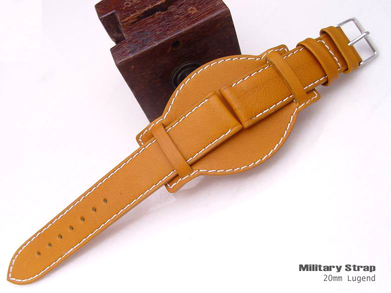 (BUN20-002RFWX) 20mm BUND MILITARY WATCH BAND STRAP Genuine Calf