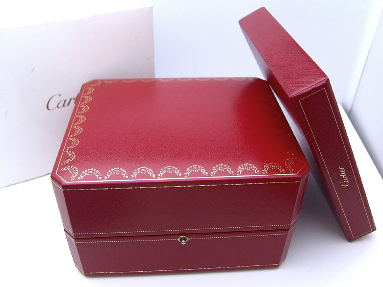 (CAT-BOX-06) CARTIER Classic Red Watch Box *With Cartier Guidelines and Service Booklet