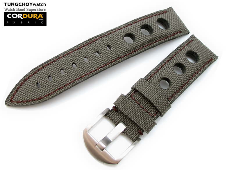 20mm 1000D Cordura Nylon Military Grey Punch Hole Watch Band