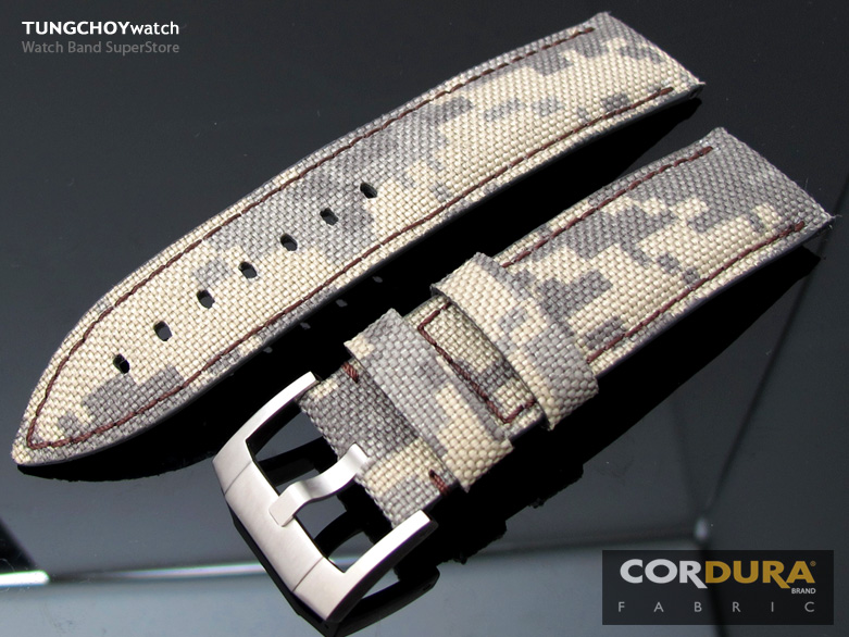 22mm 1000D Cordura Nylon Military Digital Camo Watch Strap, BN