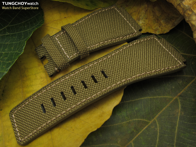 (CV332400BE016) Bell & Ross BR01 Type 1000D Cordura Nylon 24mm Military Green Watch Strap