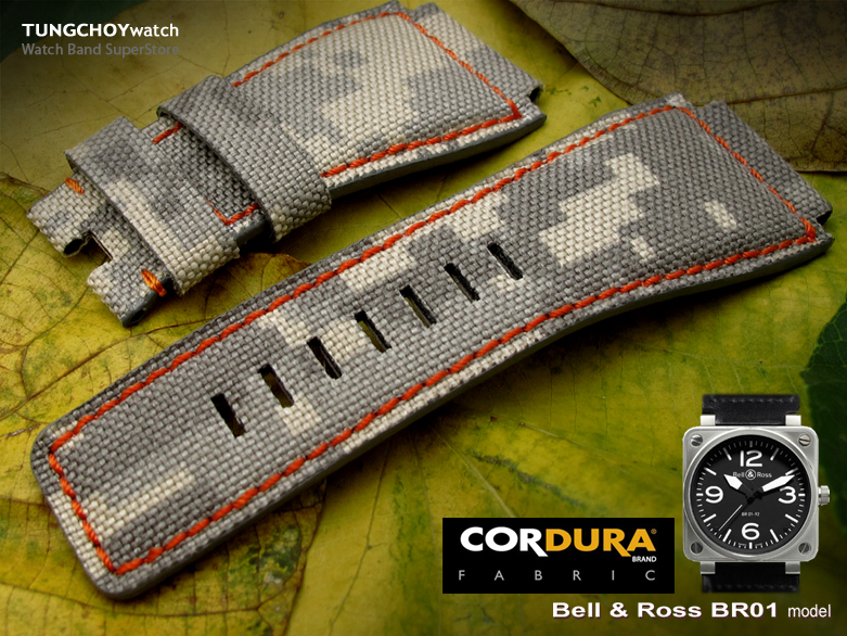 Bell & Ross BR01 Type 1000D Cordura Nylon 24mm Digital Camo Watch Strap NG