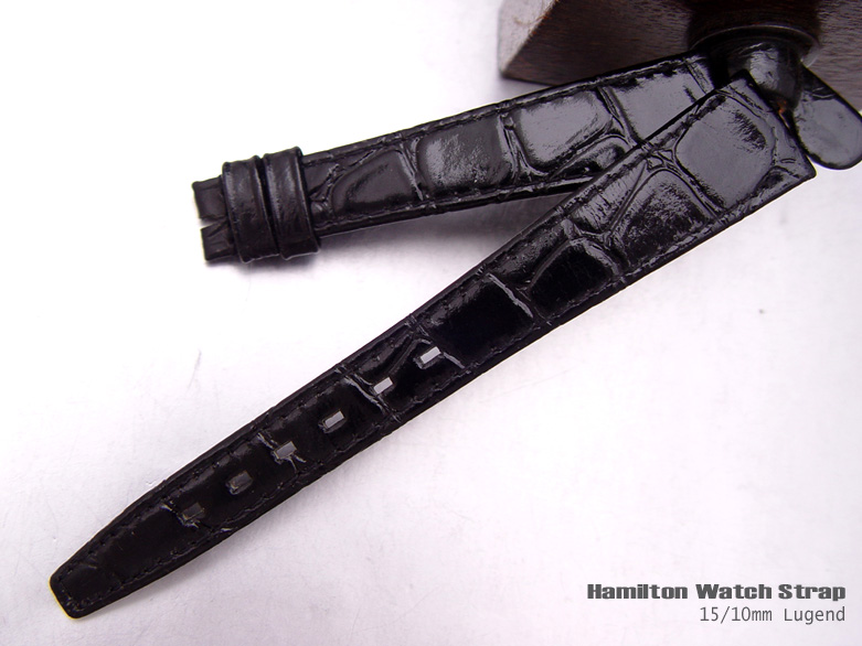 (HAM-LE1510-052) 15mm Authentic Hamilton Croco Grain Antique Watch Strap