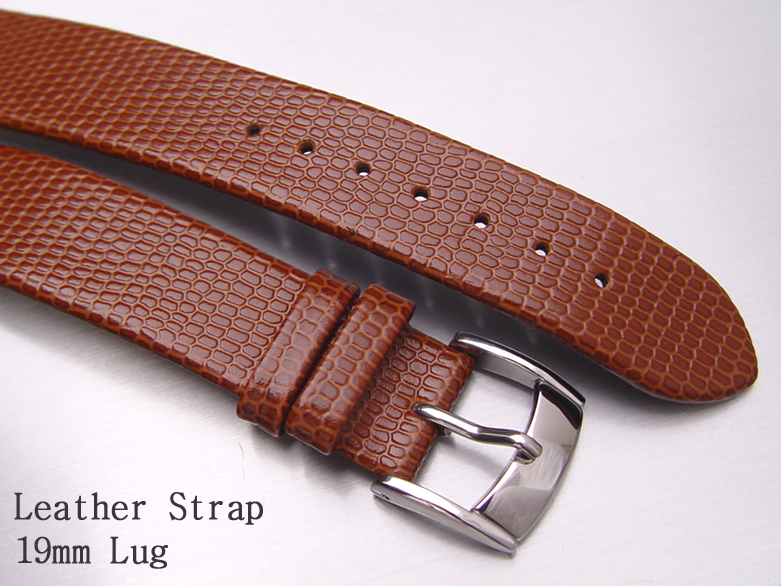 (LG1916005) 19mm Genuine Lizard Grain Saddlebrown Strap