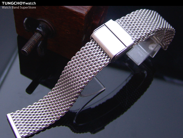 18mm Double Interlock Mesh Watch Band Milanese Band Classic Watch Bracelet B
