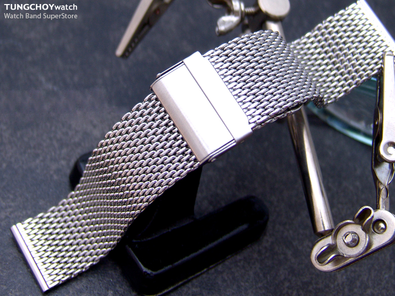 24mm Double Interlock Mesh Watch Band Milanese Band Classic Watch Bracelet