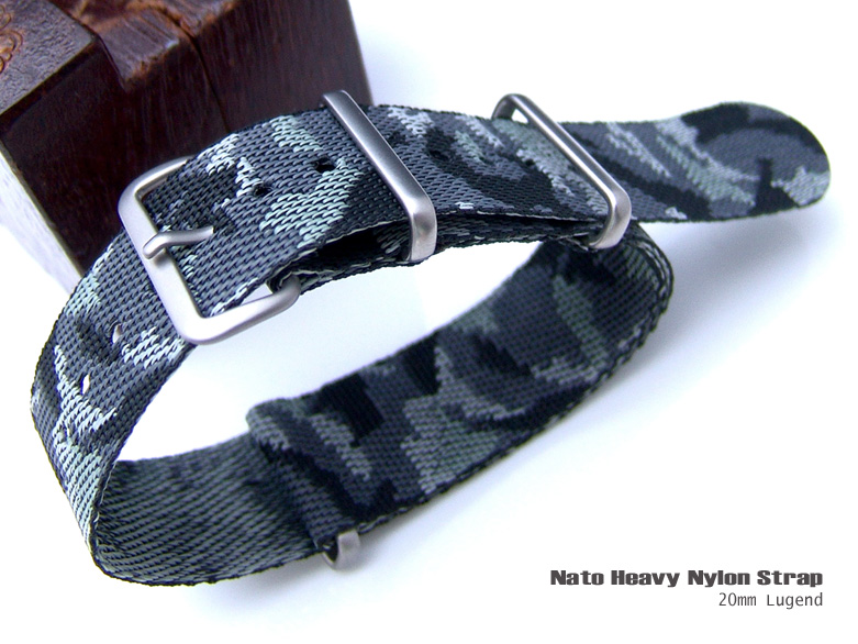 21mm NATO TANK Nylon military watch strap, Urban Camouflage