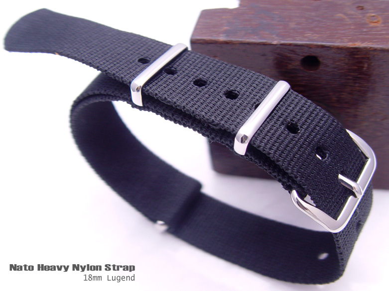 18mm Nato Heavy Nylon Blue Strap