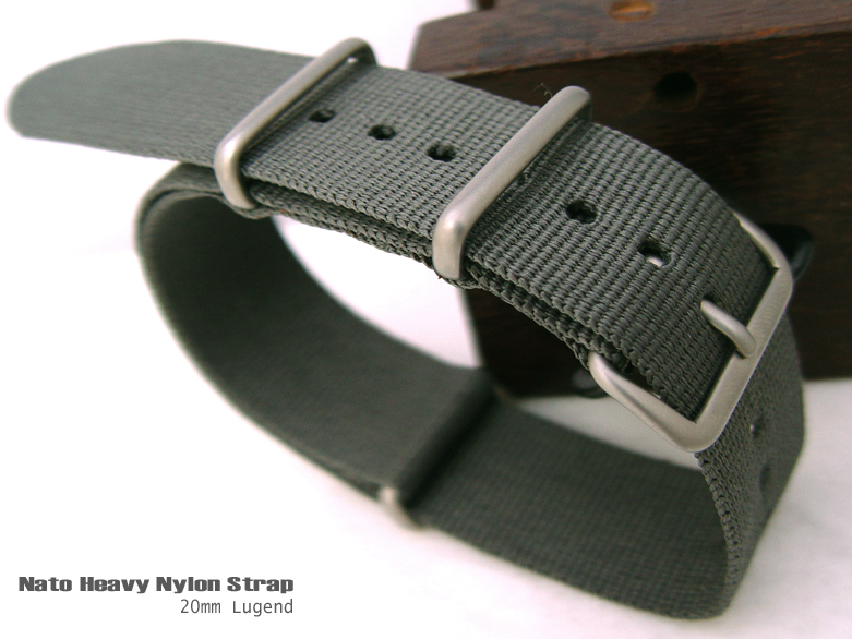 20mm NATO MILITARY NYLON METALLIC GREY WATCH BAND STRAP