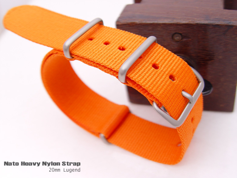 20mm NATO MILITARY NYLON ORANGE WATCH BAND, STRAP