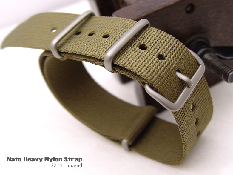 22mm Green NATO Military Nylon Watch Strap Band Brushed