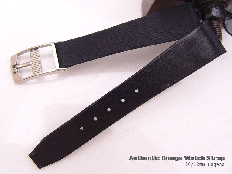 16mm Authentic Omega Black Satin Antique Watch Band Watch Strap with Buckle (164)