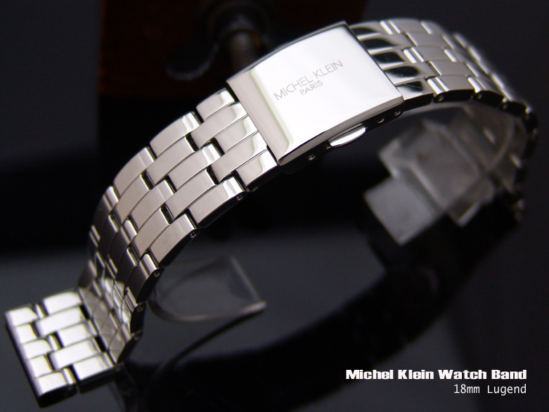 18mm MICHEL KLEIN Stainless Steel Deployment Watch Band Watch Bracelet