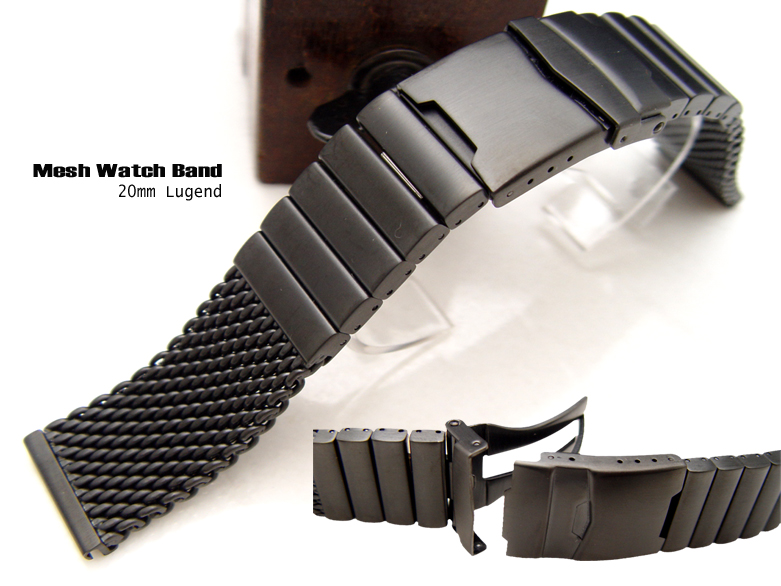 20mm Solid Link Mesh Watch Band Milanese Band Diver Watch Bracelet PVD