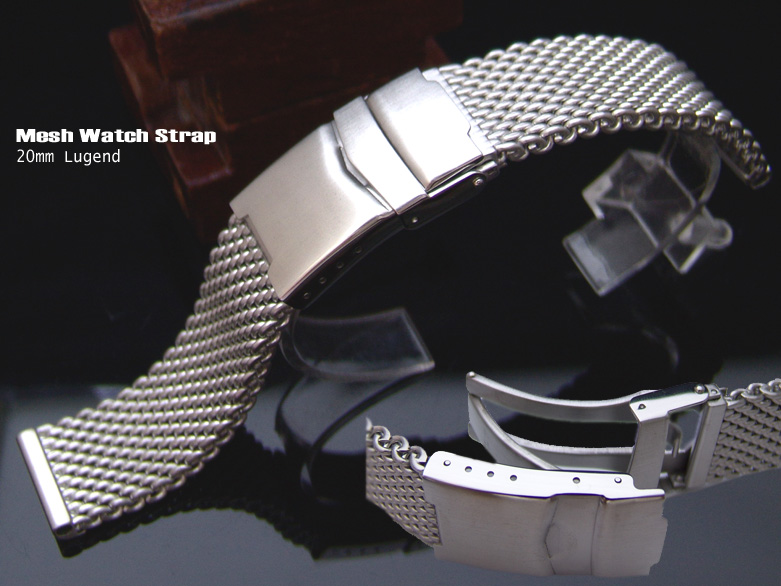20mm Heavy Mesh Watch Band Milanese Bracelet Divers Watch Strap X Short