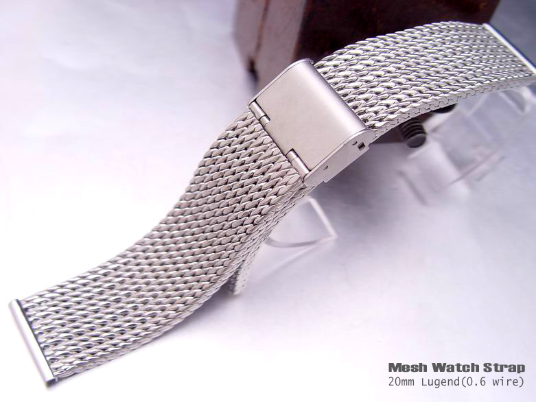 (MB20-013)20/20mm Stainless Steel Interlock Design Wire Mesh Watch Band, Strap,