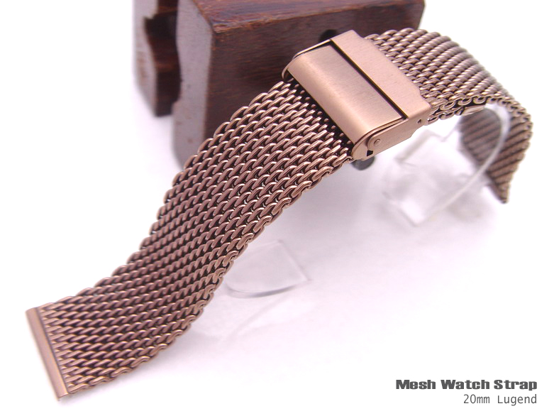 20mm Double Interlock Mesh Watch Band Milanese Band Classic Watch Bracelet Copper Plated