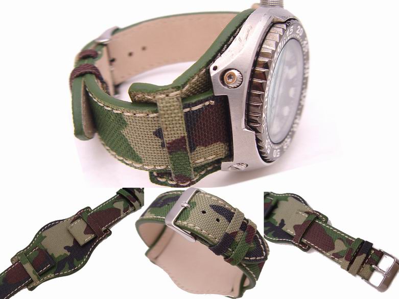 (SA20-003)20mm Army Bund Heavy Canvas Watch Band TIGERSTRIPE