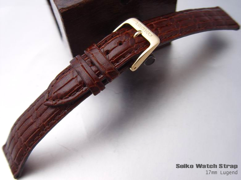 (SEI-LE17-089)SEIKO 17mm BAMBOO PATTERN BROWN WATCH BAND, WATCH STRAP