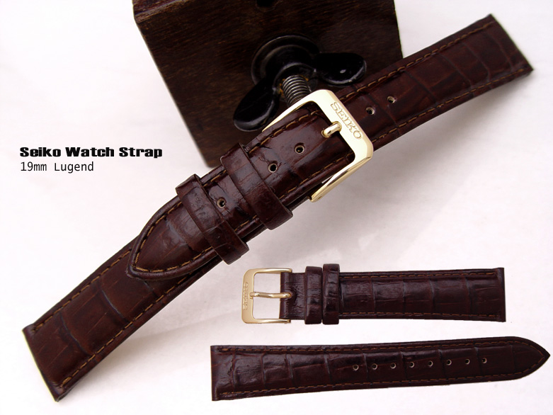 (LE18-415)SEIKO CROCO GRAIN GENUINE LEATHER 18mm WATCH BAND,STRAP