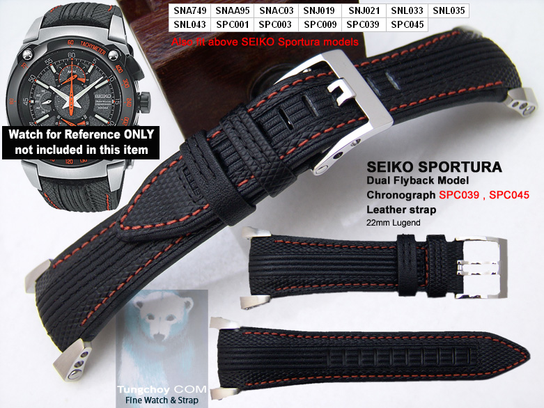 Seiko sportura deals leather band