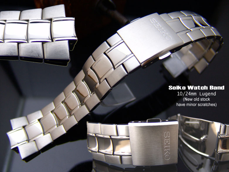 10/24mm Original SEIKO Solid Link Stainless Steel Watch Band
