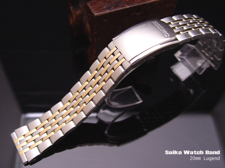 (SEI-SS20-268)20mm SEIKO Ref. 4973-ZE 2 Tone Stainless Steel Bracelet