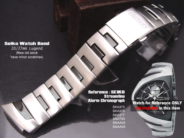 20/27mm SEIKO Asymmetric Steel Watch Band SKA373, SNA753