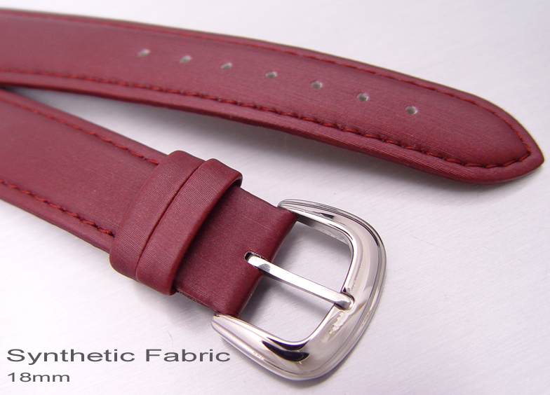 (SF1816006) 18mm Synthetic Fabric Burgundy Strap