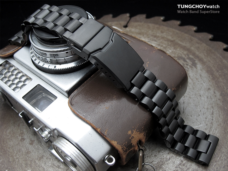 20mm Endmill Solid 316L Stainless Steel Watch Bracelet, Straight End