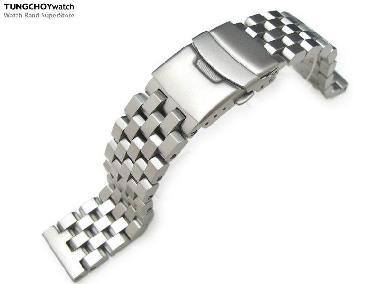 20mm SUPER Engineer Type II Solid Stainless Steel Straight End Watch Band Sandblast Finish