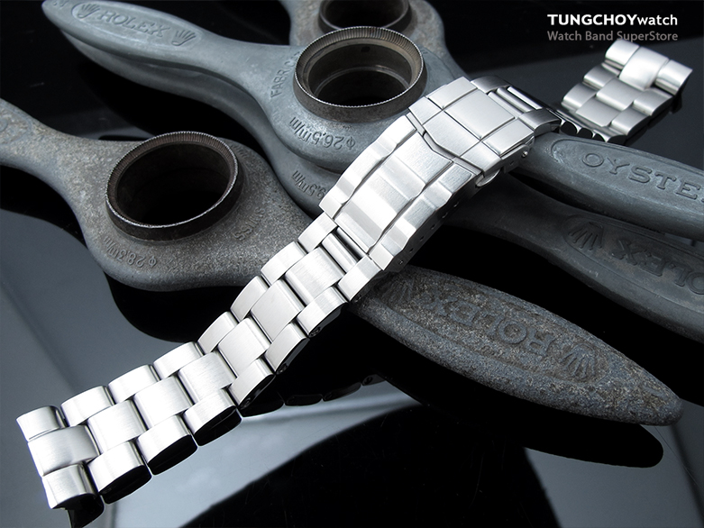 22mm Super Oyster 316L Stainless Steel Watch Bracelet for Seiko New Turtles SRP777, Submariner Clasp Brushed