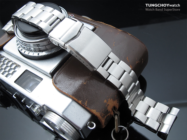 22mm Super Oyster 316L Stainless Steel Watch Bracelet for Seiko New Turtles SRP777, V-Clasp Brushed