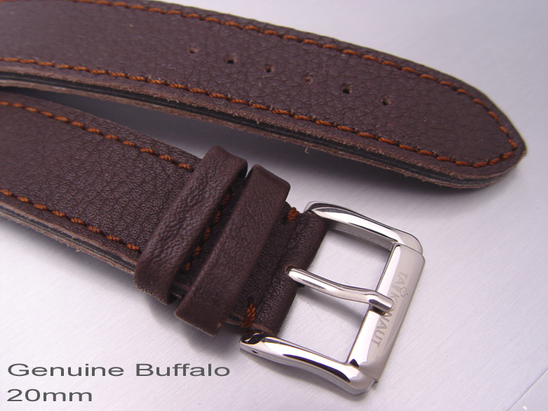 (B20-004) 20mm Genuine Buffalo Skin Teak Wood Strap
