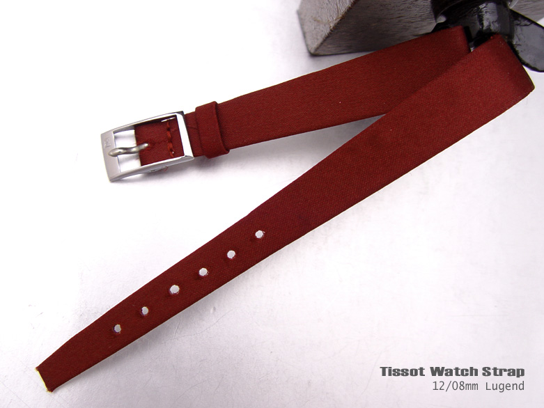 (TISS-LE1208-055) 12mm Authentic Tissot Lady Red Satin Antique Watch Strap