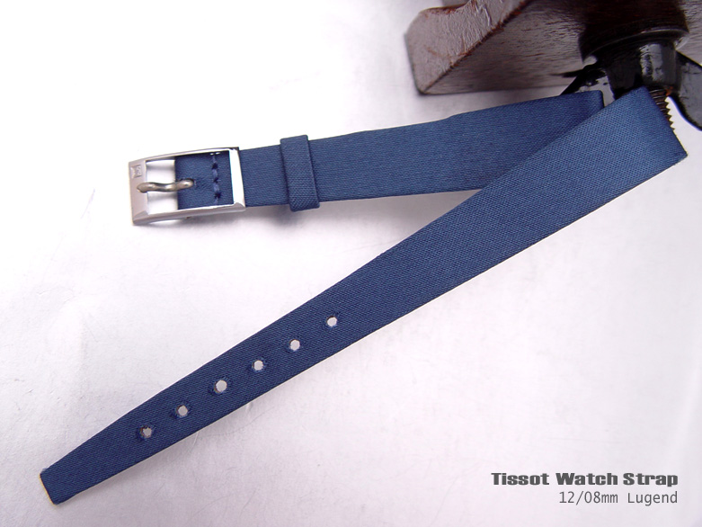(TISS-LE1208-056) 12mm Authentic Tissot Lady Blue Satin Antique Watch Strap