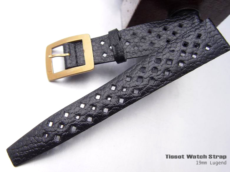 (TISS-LE19-031) 19mm Authentic Tissot Antique Porous Watch Strap with Square Buc